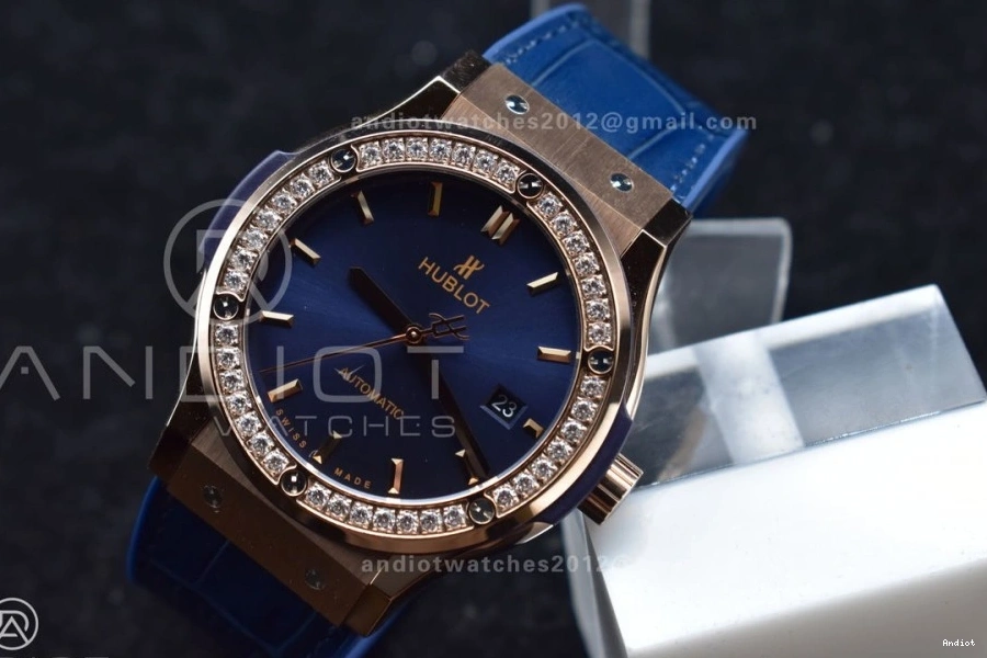 Diamond Classic Strap Best Fusion on Blue Dial Blue with Edition SS HBF Bezel Gummy 1:1 A2892 45mm 1203